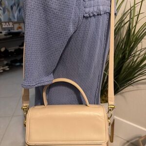 VTG Mark Cross 1845 NY Smooth Calfskin Cream Crossbody/Handbag Made in Italy